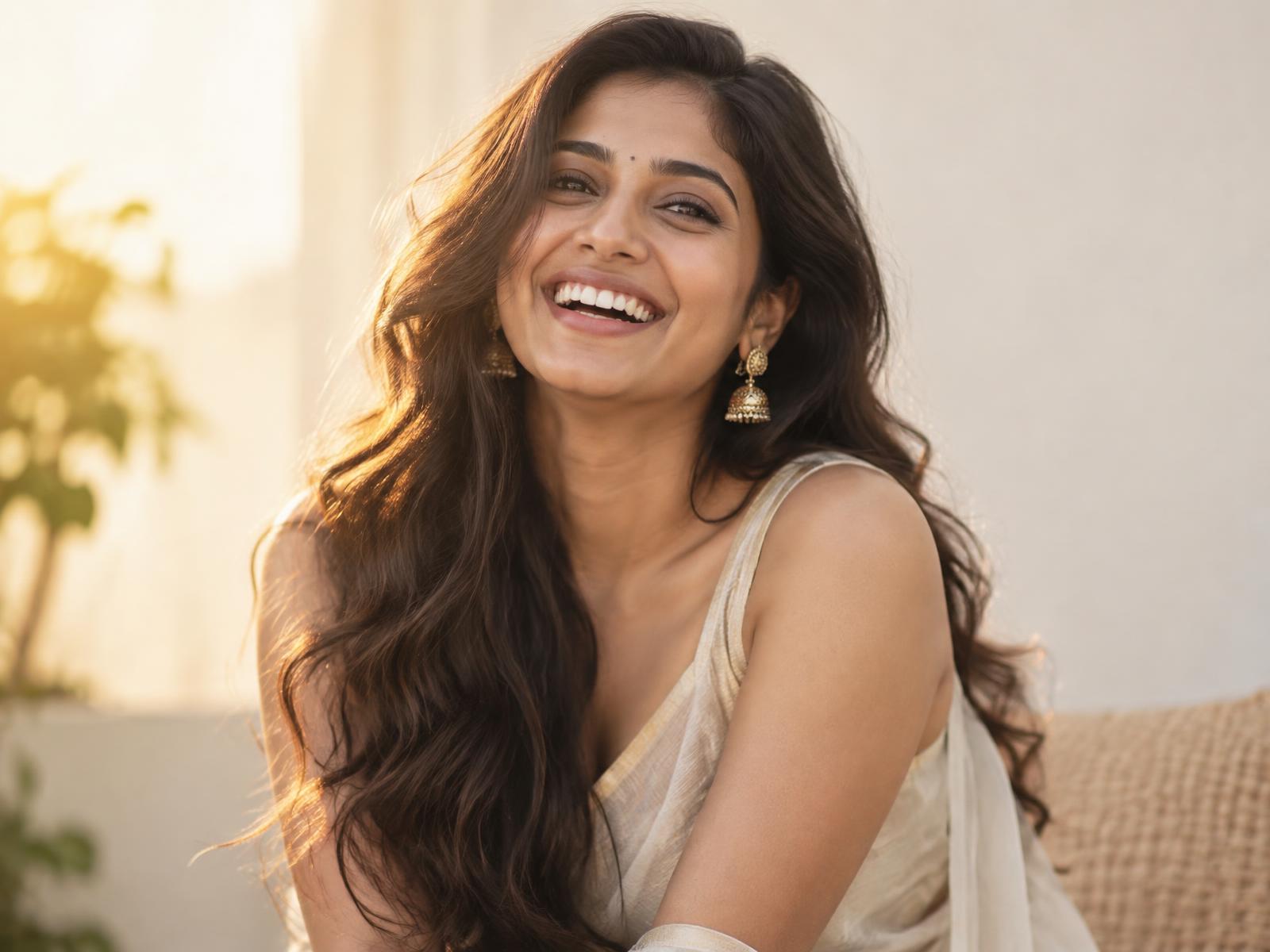 Woman in Hyderabad smiling confidently after veneer treatment